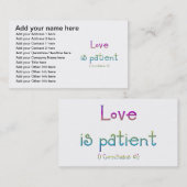 コリンチア人13人 – 恋は辛抱強い 名刺 (正面/裏面)