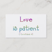 コリンチア人13人 – 恋は辛抱強い 名刺 (裏面)