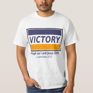 コリンティア人15:57イエス·キリストによる勝利 Tシャツ
