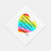 コリントかわいらし13:13レインボーハートデザイン スタンダードランチョンナプキン (角)