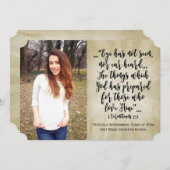 コリントのキリスト教の聖書の聖句の写真卒業 招待状 (正面/裏面)