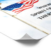 コリントの信徒への手紙二 3:17 には自由がある、アメリカ国旗 ポスター (角)