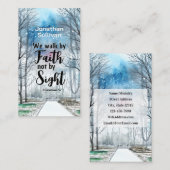 コリントの信徒への手紙二 5:7 信仰によって歩む、目に見えるものによって歩まない 名刺 (正面/裏面)