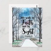 コリントの信徒への手紙二 5:7 信仰によって、目に見えるものによって歩かない ポストカード (正面/裏面)