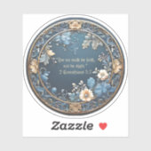 コリントの信徒への手紙二 5:7 聖書の名言 クラシック ラウンド シール (シート)