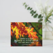 コリントの信徒への手紙1 15:57 神に感謝を! 秋 ポストカード (スタンド正面)