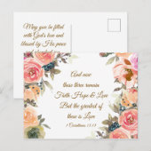 コリントの信徒への手紙13:13 信仰 希望 愛 聖書の詩篇 ポストカード (正面/裏面)