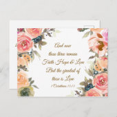 コリントの信徒への手紙13:13 信仰 希望 愛 聖書の詩 ポストカード (正面/裏面)