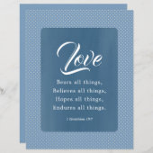 コリントの信徒への手紙13:7 愛はすべてのものを耐える (正面/裏面)