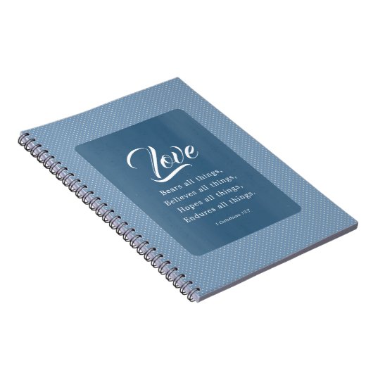 コリントの信徒への手紙13:7 愛はすべてのものを耐える ノートブック (右側)