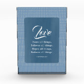 コリントの信徒への手紙13:7 愛はすべてのものを耐える フォトブロック (正面)