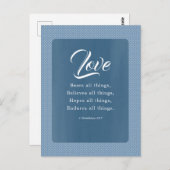 コリントの信徒への手紙13:7 愛はすべてのものを耐える ポストカード (正面/裏面)