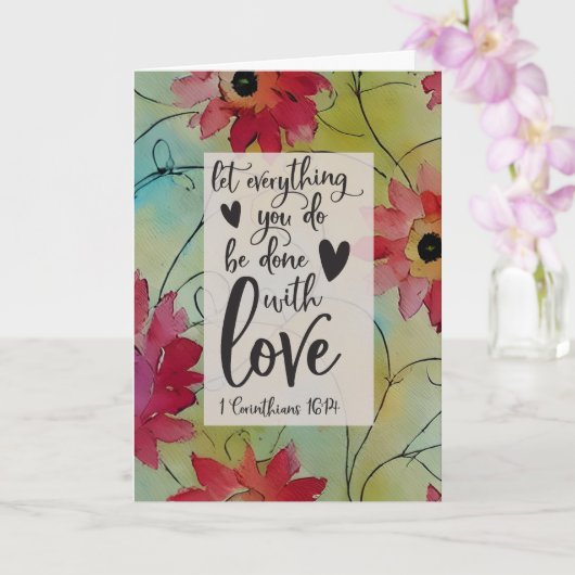 コリントの信徒への手紙16:14 愛をもって すべてのことをせよ 聖書の名言 カード (蘭)