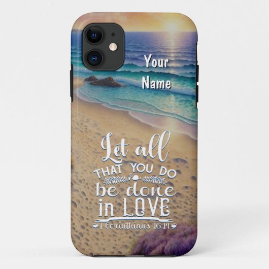 コリントの信徒への手紙16-14 愛 Case-Mate iPhoneケース (裏面)