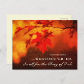 コリントの信徒への手紙Ⅰ 10:31 すべてのことを神の栄光のために行う ポストカード (正面/裏面)