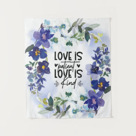 コリントの第一 13:4 愛は忍耐強い 聖書の名言 タペストリー