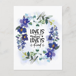 コリントの第一 13:4 愛は忍耐強い 聖書の名言 ポストカード