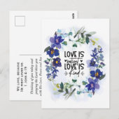 コリントの第一 13:4 愛は忍耐強い 聖書の名言 ポストカード (正面/裏面)