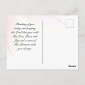 コリントの第一 13:4-8 愛は忍耐強い ピンクのマグノリア ポストカード (裏面)