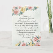 コリントの第一 13:4-8 愛は忍耐強い、愛は親切 カード (正面)