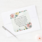 コリントの第一 13:4-8 愛は忍耐強い、愛は親切 スクエアシール (封筒)