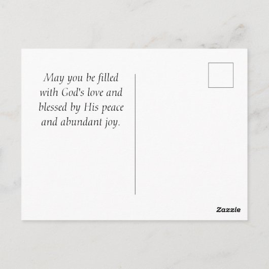 コリントの第一 13:4-8 愛は忍耐強い 白いデイジー ポストカード (裏面)