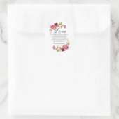 コリントの第一 13:4-8 愛は忍耐強い 花の聖書 ラウンドシール (バッグ)