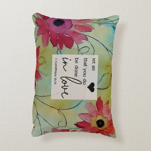 コリントの第一 16:14 愛をもってすべてのことが行われますように アクセントクッション (裏面(縦))