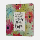 コリントの第一 16:14 愛をもってすべてのことが行われますように セラミックオーナメント (左)