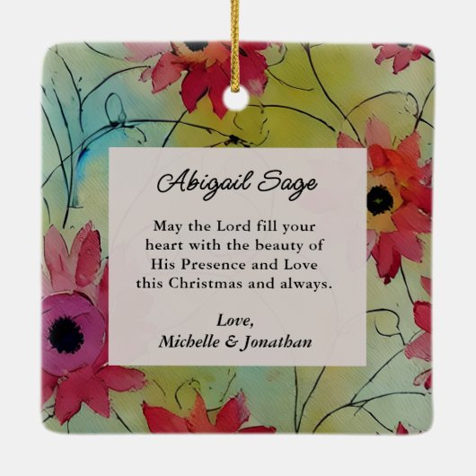 コリントの第一 16:14 愛をもってすべてのことが行われますように セラミックオーナメント (裏面)