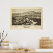 コリントニューヨーク1888アンティークパノラママップ ポスター (キッチン)