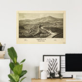 コリントニューヨーク1888アンティークパノラママップ ポスター (ホームオフィス)