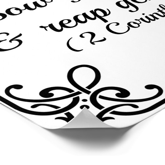 コリント人の聖書は、まばゆい播種し、まばゆい刈り取りを行う ポスター (角)