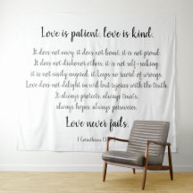 コリント人への手紙　愛は忍耐強い（白地に黒）