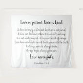 コリント人への手紙 愛は忍耐強い(白地に黒) タペストリー (正面(横))