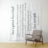 コリント人への手紙 愛は忍耐強い(白地に黒) タペストリー (インサイチュ)