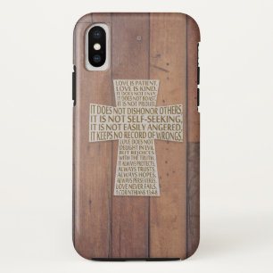 コリント人への第一の手紙13章 愛の章 十字架 田舎風の木 iPhone XSケース