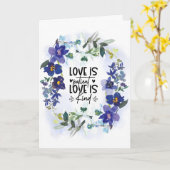 コリント人への第一の手紙 13:4 愛は忍耐強い 聖書の名言 カード (黄色い花)