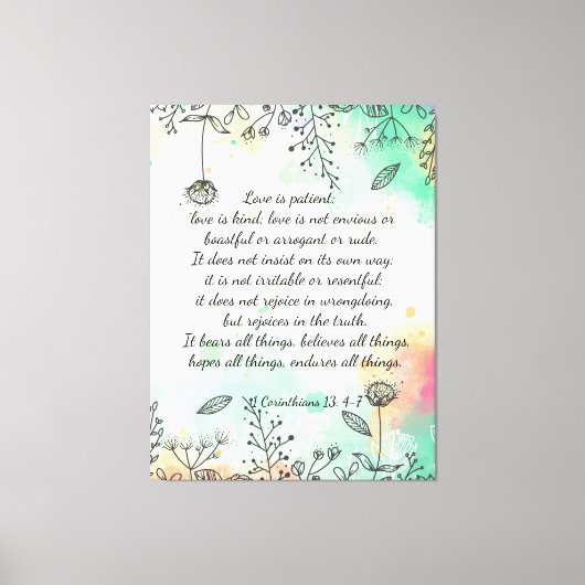 コリント人13: 4-7 キャンバスプリント (正面)