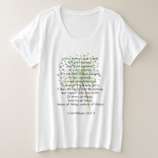 コリント人13: 4-7 プラスサイズTシャツ