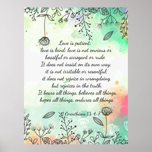 コリント人13: 4-7 ポスター (正面)