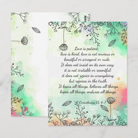 コリント人13: 4-7 ポストカード (正面/裏面)