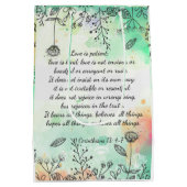 コリント人13: 4-7 ミディアムペーパーバッグ (裏面)