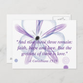 コリント聖書の聖句フラワーアートポストカード ポストカード (正面/裏面)