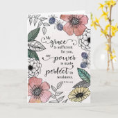 コリント12:9 – 私の恵みは十分である カード (黄色い花)