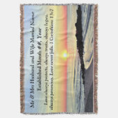 コリント13パーソナライズされたの結婚毛布 スローブランケット (正面縦)