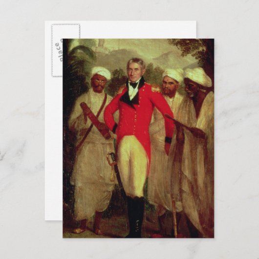 コリン・マッケンジー大佐と彼のインディアン ポストカード (正面/裏面)