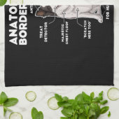 コリーおもしろい縁ど キッチンタオル (折り畳み)