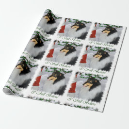 コリーがサンタクリスマスに出会う ラッピングペーパー