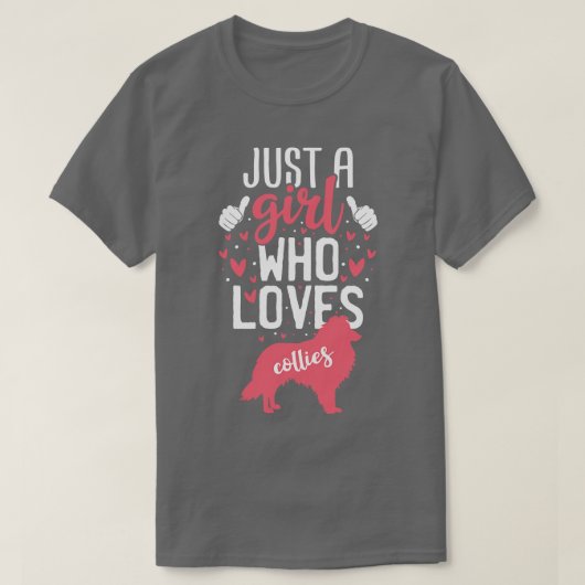 コリーが大好きな女の子 Tシャツ (デザイン正面)